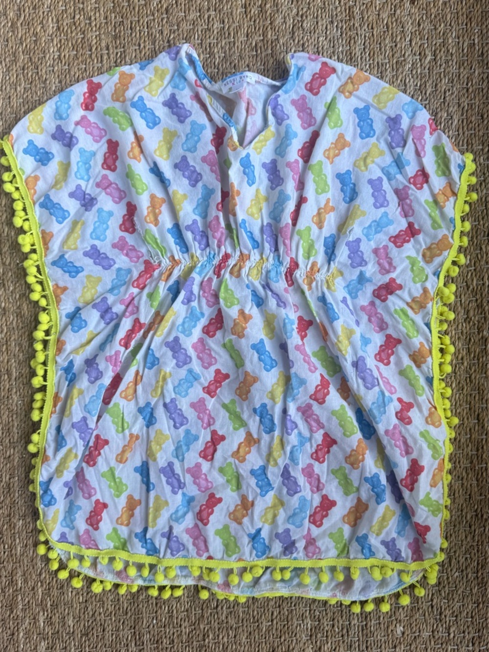 Nessi Byrd Kids Gummy Bear Pom Pom Cover-Up Dress Size 6Y